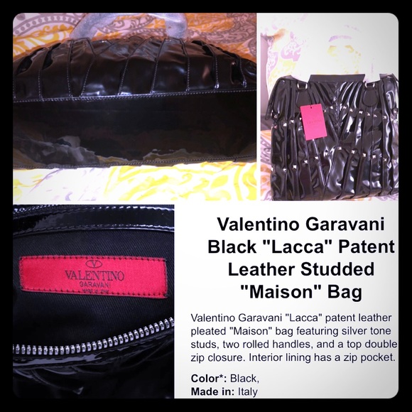♦️SOLD♦️NWT Valentino Patent Leather Studded Purse - Picture 2 of 7